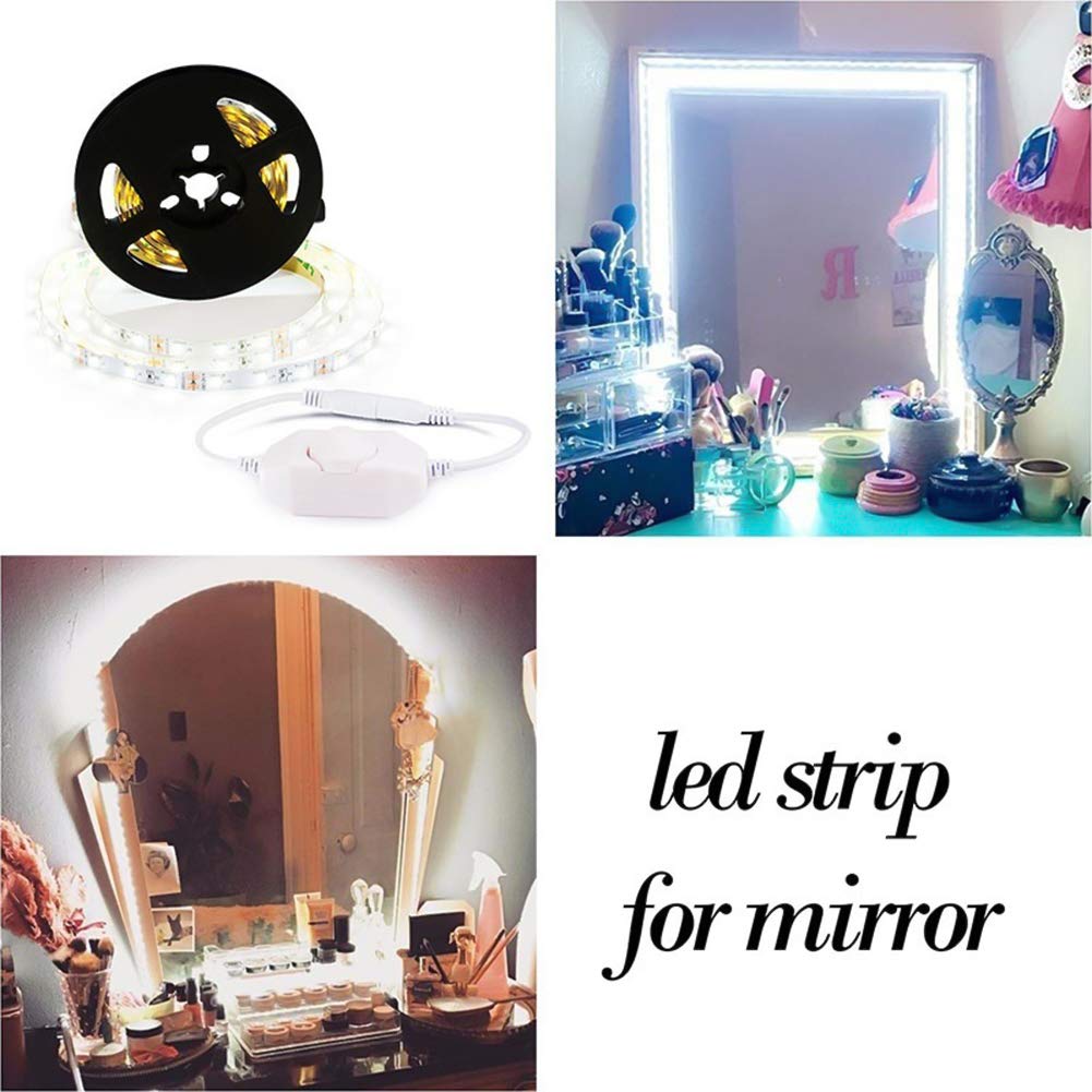 Buy Whbllc Mirror Lights Kit With Dimmer Diy Led Strip Lights Makeup Vanity Table Dressing Room Lighting 4 M Cold White Online At Low Prices In India Amazon In