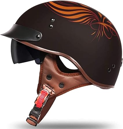 Amazon Co Jp ハーフバイクヘルメット バイクヘルメットレトロチョッパーボバークルーザーモペットヘルメットdot Ece承認ヘルメット 男性女性ヴィンテージハーフバイクヘルメット D Xl61 62cm 文房具 オフィス用品