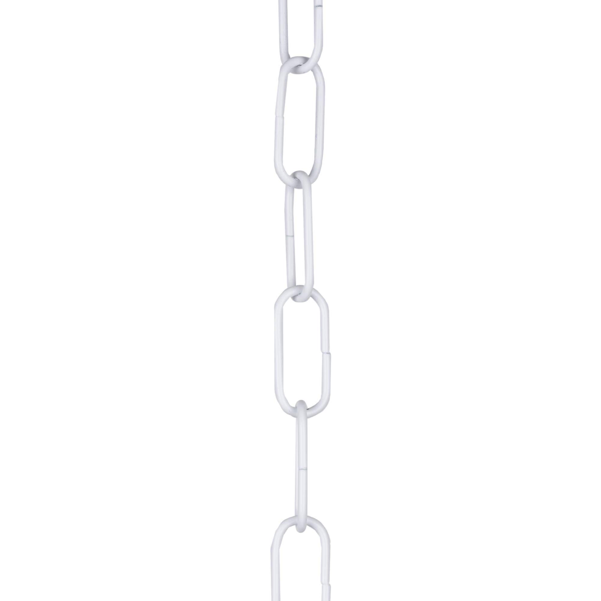 2m White Open Link Chain - for Chandelier & Lighting - Medium 34 x 15mm Link Size - Ch-4