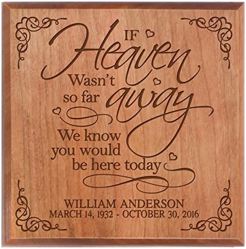 Personalized Cremation Urn - SMALL Funeral sharing Keepsake box for humans - Memorial Gift for home or Columbarium If Heaven wasn't so far away- Holds SMALL portion of ashes (Cherry Personalized Urn)