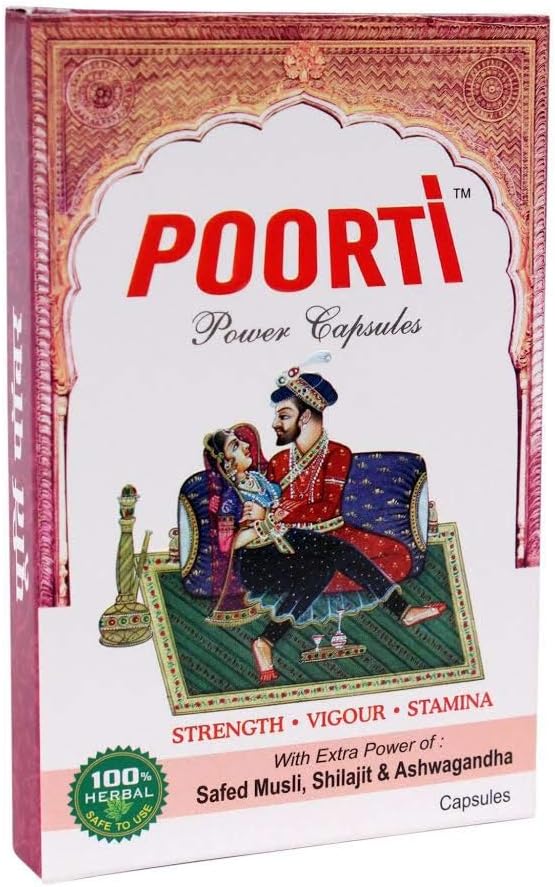 Poorti Enrich with Safed Musli, Ashwagandha & Shilajit Extract- 90 Capsules