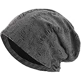 Wotfim Slouchy Knit Beanie Hat for Women Men Chemo Hat Stretch Cancer Head Wraps Sleep Head Thin Cotton Skull Cap