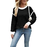 Sweaters for Women Long Sleeve Striped Pullover Knit Trendy Tops Crewneck Winter Outfits