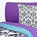 16 Piece Girls Student Starter Pak ? Twin XL College Dorm Bedding and Bath Set (Color: Ashley Damask and Grape)