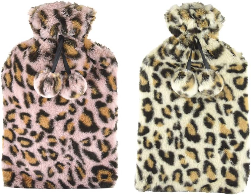 Amazing Health Cute Seasonal Winter Novelty Hot Water Bottles (Beige Leopard)