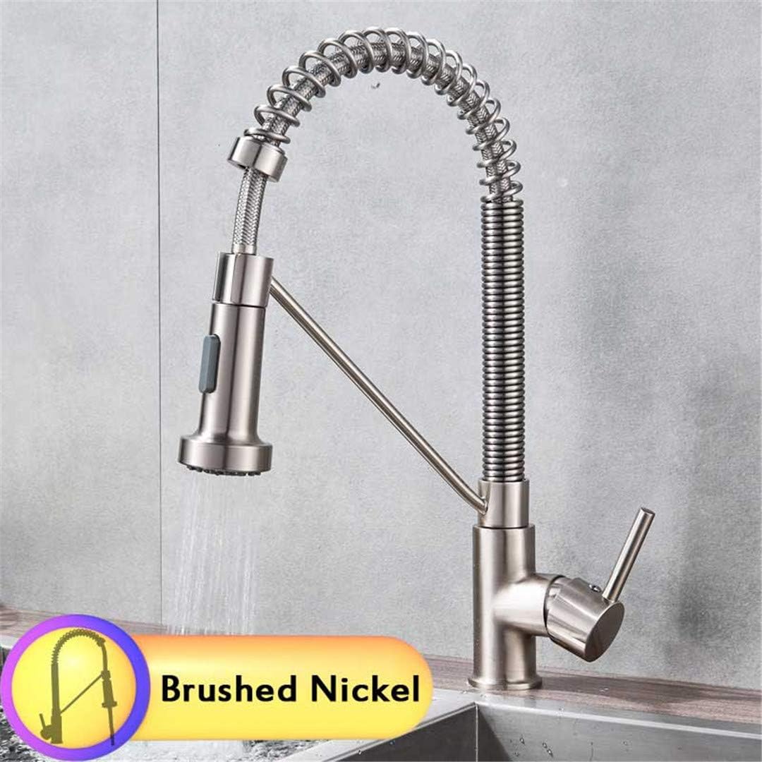 ROBINTCUSI - Grifo de cocina (níquel cepillado, para desenrollar el