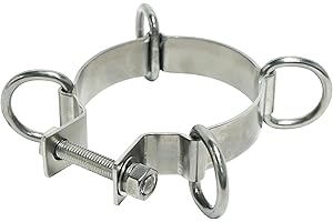 AMGO 2.75-3" Stainless Steel D-Ring Clamp - Sun Shade Sail Pole Accessories - for Heavy Duty Shade Sail Stand Pole, Canopy Support Pole, Space Durable Versatile Replacement Poles