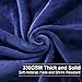 EASELAND Soft Queen Size Blanket Warm Fuzzy Microplush Lightweight Thermal Fleece Blankets for Couch Bed Sofa,90x90 Inches,Dark Blue