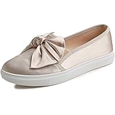 FEVERSOLE Women's Casual Slip On Sneaker Fashion Bow Tie Loafer Flats