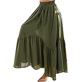 Renaissance Skirt Women High Waist Maxi Skirts Long Flowy Skirt with Pockets