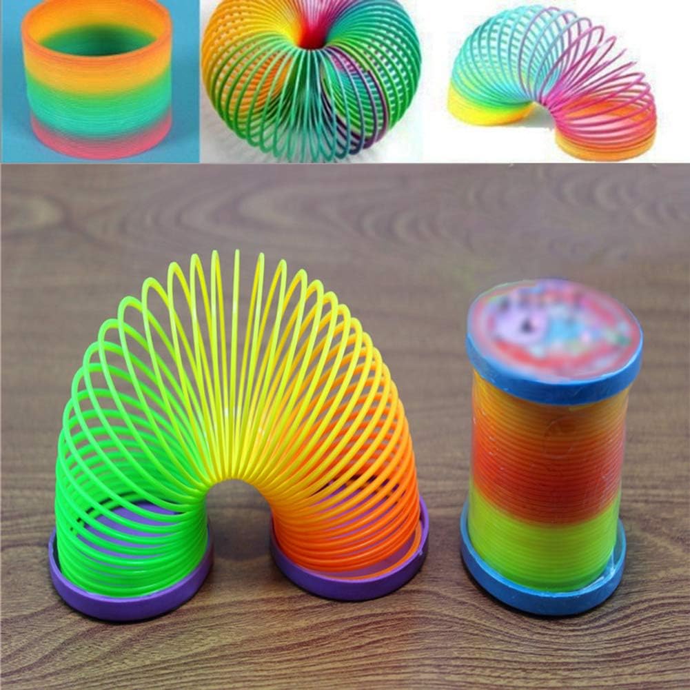 Yimosecoxiang Toys For 1-12 Years Old Boys Educational Colorful Rainbow Plastic Spring Toy Walking Slinky Magic Circle Stretchy Kids