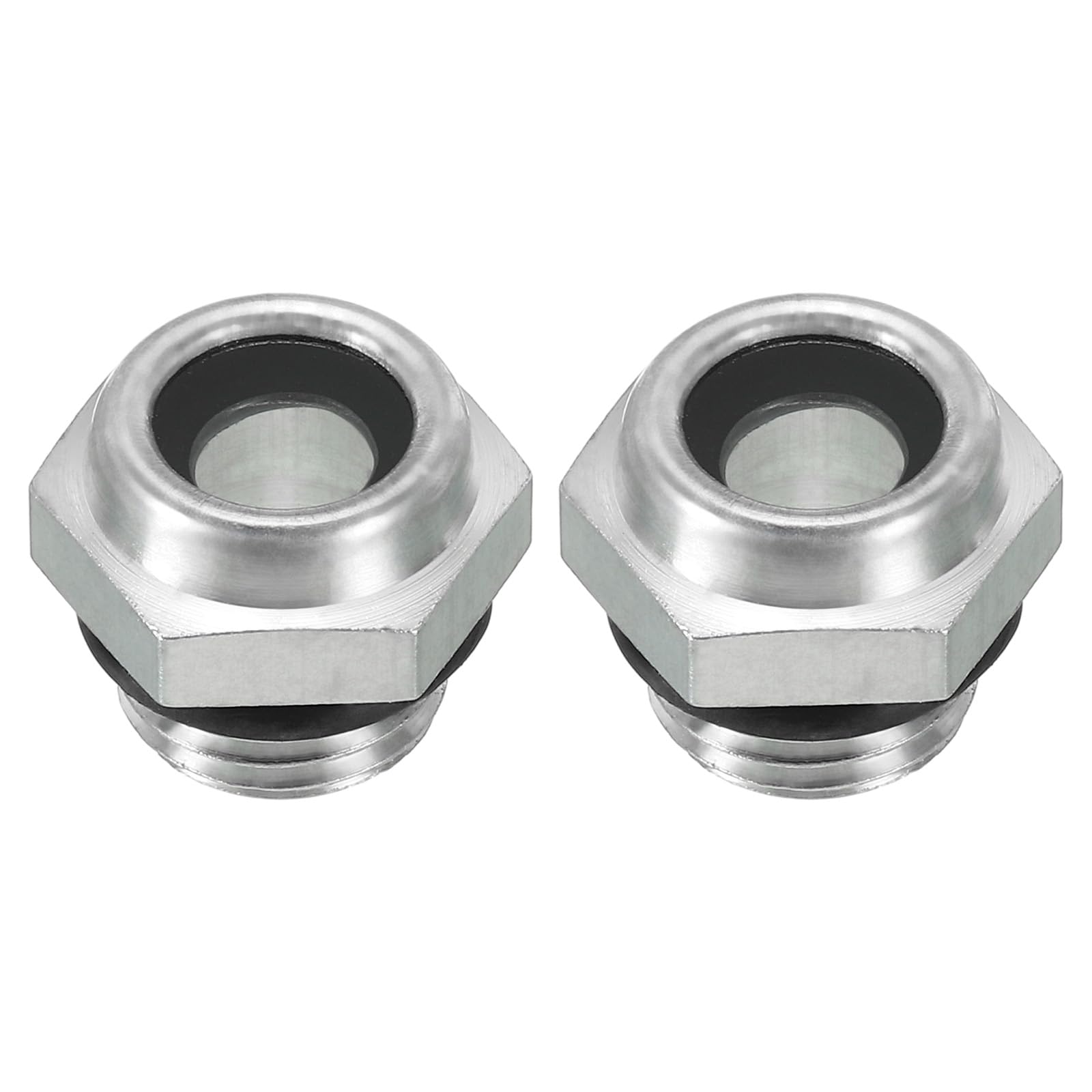 PATIKIL Air Compressor Oil Sight Glass, 2 Pack G 1/4" Male Thread Aluminum Alloy Oil Liquid Level Gauge Air Compressor Parts with O-Ring