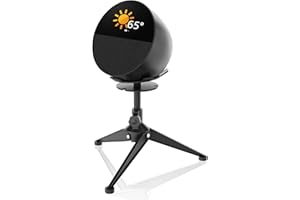 FUTRUE-WOLKER Small Metal Tripod Holder for Echo Spot, Cute Desktop Speaker Mount Stand Portable with Cable Management, Adjustable Height from 4.3"-6.6", 1 Pack Black