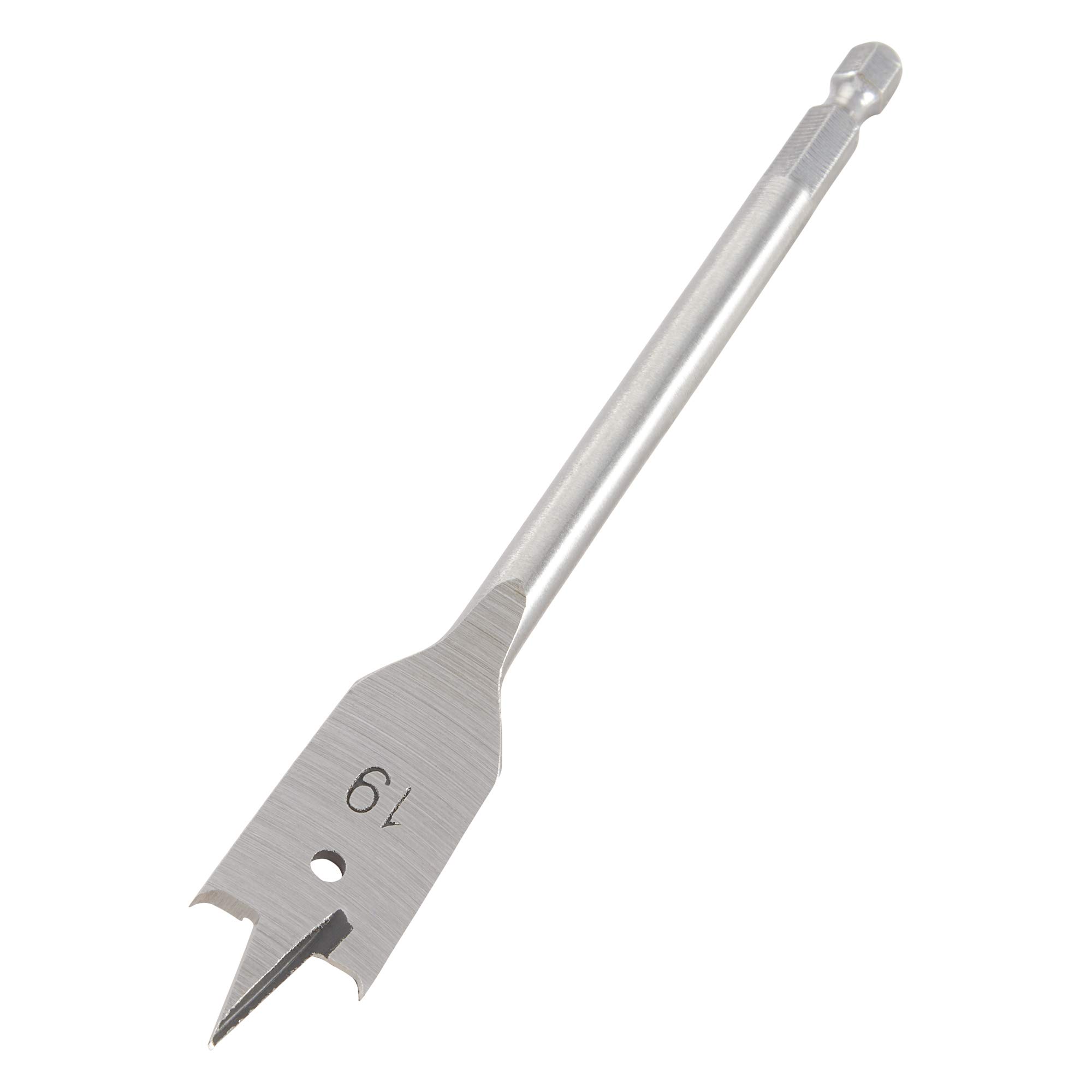 Trend Snappy 19mm Diameter Flat Bit with Centre Point & Cutting Spurs for Fast Drilling in Timber, SNAP/FB/19