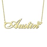 BYBWBL Austin Name Pendant Necklace 18k Gold Plated
