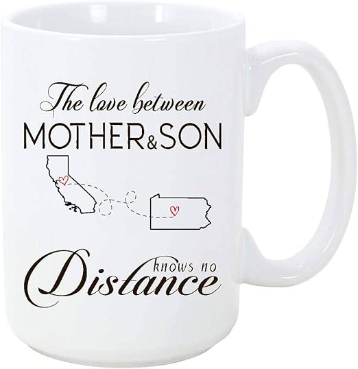 the love between mother and son knows no distance mug