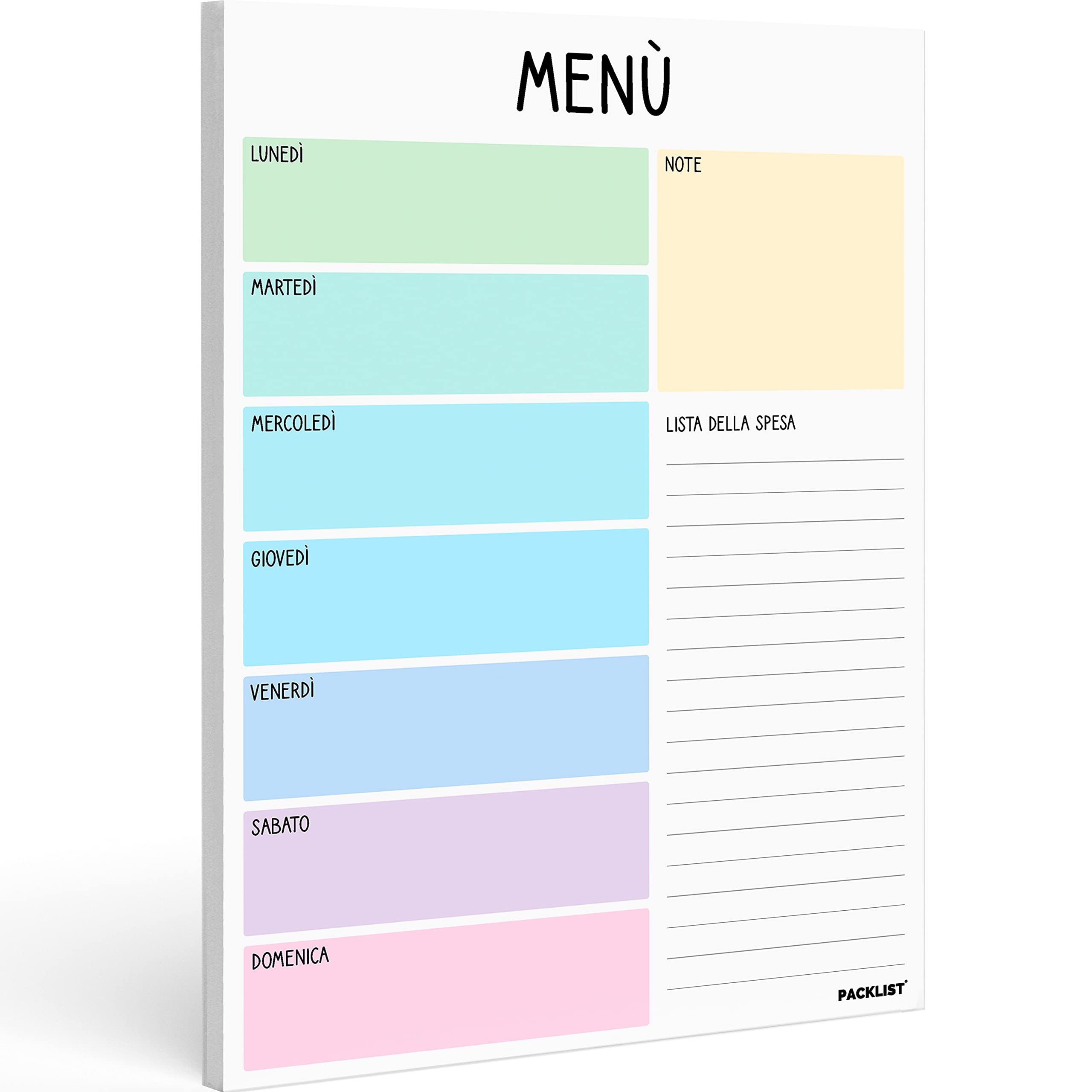 PACKLIST Pianificatore Settimanale Pasti e Lista della Spesa - Organizzazione con 52 Fogli Staccabili per un Piano Sano - Blocco per la Pianificazione dei Pasti - Dieta Sana e Perdita di Peso — image 1