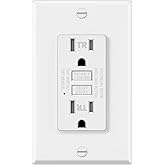 ELECTECK GFCI Outlets 15 Amp, Tamper Resistant (TR), Decor GFI Receptacles with LED Indicator, Ground Fault Circuit Interrupt