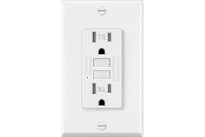 ELECTECK GFCI Outlets 15 Amp, Tamper Resistant (TR), Decor GFI Receptacles with LED Indicator, Ground Fault Circuit Interrupt