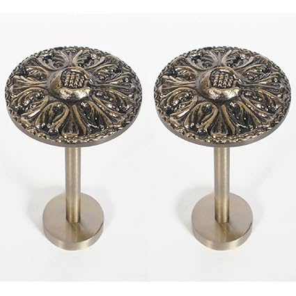 Deco Window Holdback/Curtain Tieback (Set of 2) Round Medallion Antique Brass