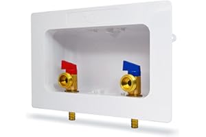 D.N. Washing Machine Outlet Box with Valves Dual Drain Washer PEX Laundry Box 1/2 Inch PEX Connection x 3/4 Inch MHT