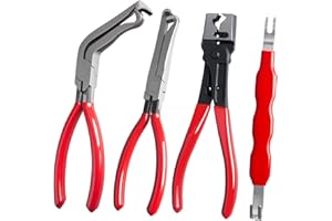 WAMEIJU 4 Pieces Electrical Disconnect Pliers for Cars, Automotive Electrical Plug Connector Disconnect Tool and Connector Separator and Hose Clamp Pliers