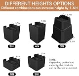 MYMULIKE Heavy Duty Bed Risers Set 1-4 inch 6000 lbs Caster Wheel Support view 3