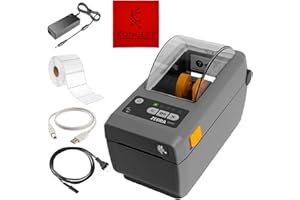 KONCEPT ZD411 Zebra USB Direct Thermal Label Printer Bundle with 24, USB 2.0 Printer Cable, 2.25" X 1.25" Label Roll, Quick Start Guide & Microfiber Cleaning Cloth (Zebra ZD410 Replacement