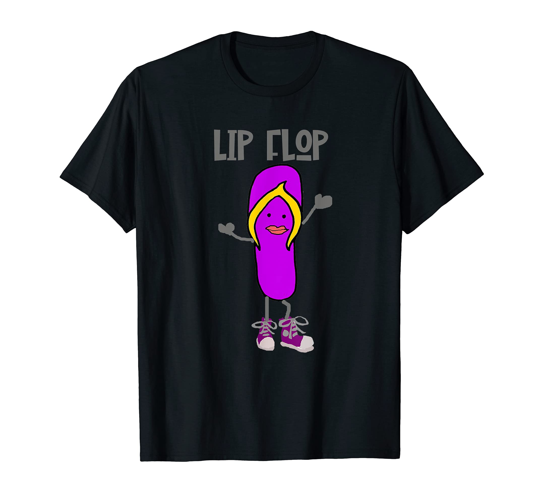 Smileteesfunny Funny Lip Flop Flip Flop with Lips Beach Pun T-Shirt