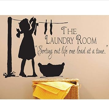 Waschküche-Dekor, Wäscherei-Zeichen-Abziehbild-Anführungsstriche, Die