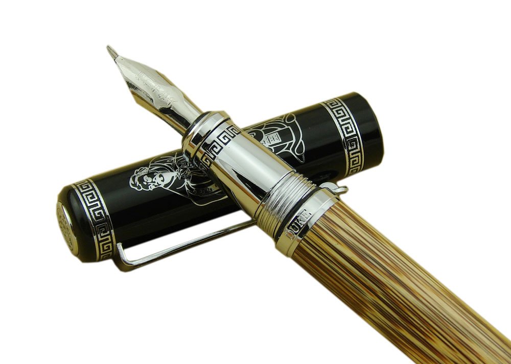 Duke 551 Confucius Fude Nib Fountain Pen Nature Bamboo Medium to Broad Signature Drawing Pen Asian Curved Calligraphy sketching Art Pen