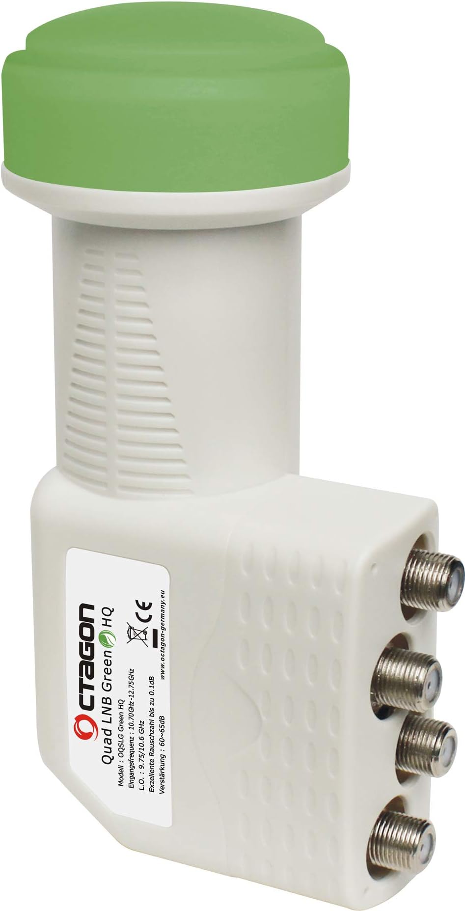 Octagon Green HQ PLL 0.1dB LNBs for Radio, Freesat, Satellite, Sky TV Available In Single, Twin & Quad (Quad)
