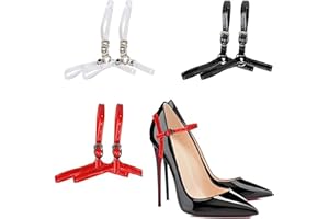 3 Pairs Detachable Heel Straps for High Heels, Adjustable and Elastic Women Anti Slip Shoe Straps for Loose Shoes