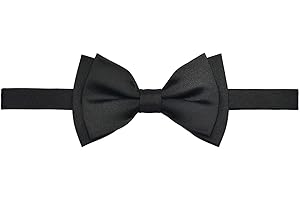 Retreez Solid Matte Color Woven Microfiber Pre-tied Boy's Bow Tie
