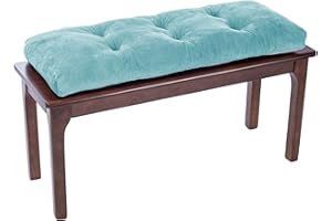 JAMPAYANG Bench Cushion, Non-Slip Tufted Bench Cushions for Swing, Shoe Storage, Window Seat (36"x14", Sky Blue)