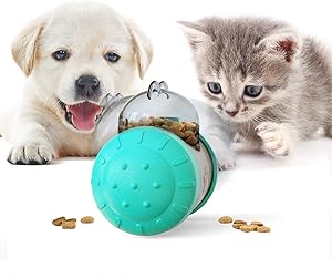 PetsBark Treat Dispensing Dog Cat Toys,Interactive Wobble Dog Puzzle Toys,IQ Dog Treat Ball