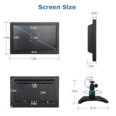Buy Eyoyo 12 Inch Tft Lcd Monitor With Av Hdmi Bnc Vga Input 1366x768 Portable Mini Hd Color Screen Display With Built In Speaker Online In Greece B01kjverf8