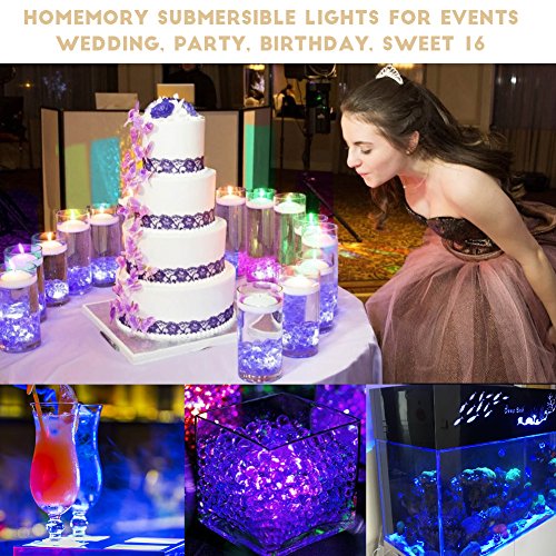 image for Homemory 3 Pack Submersible LED Lights with 3x Remote Control Underwat