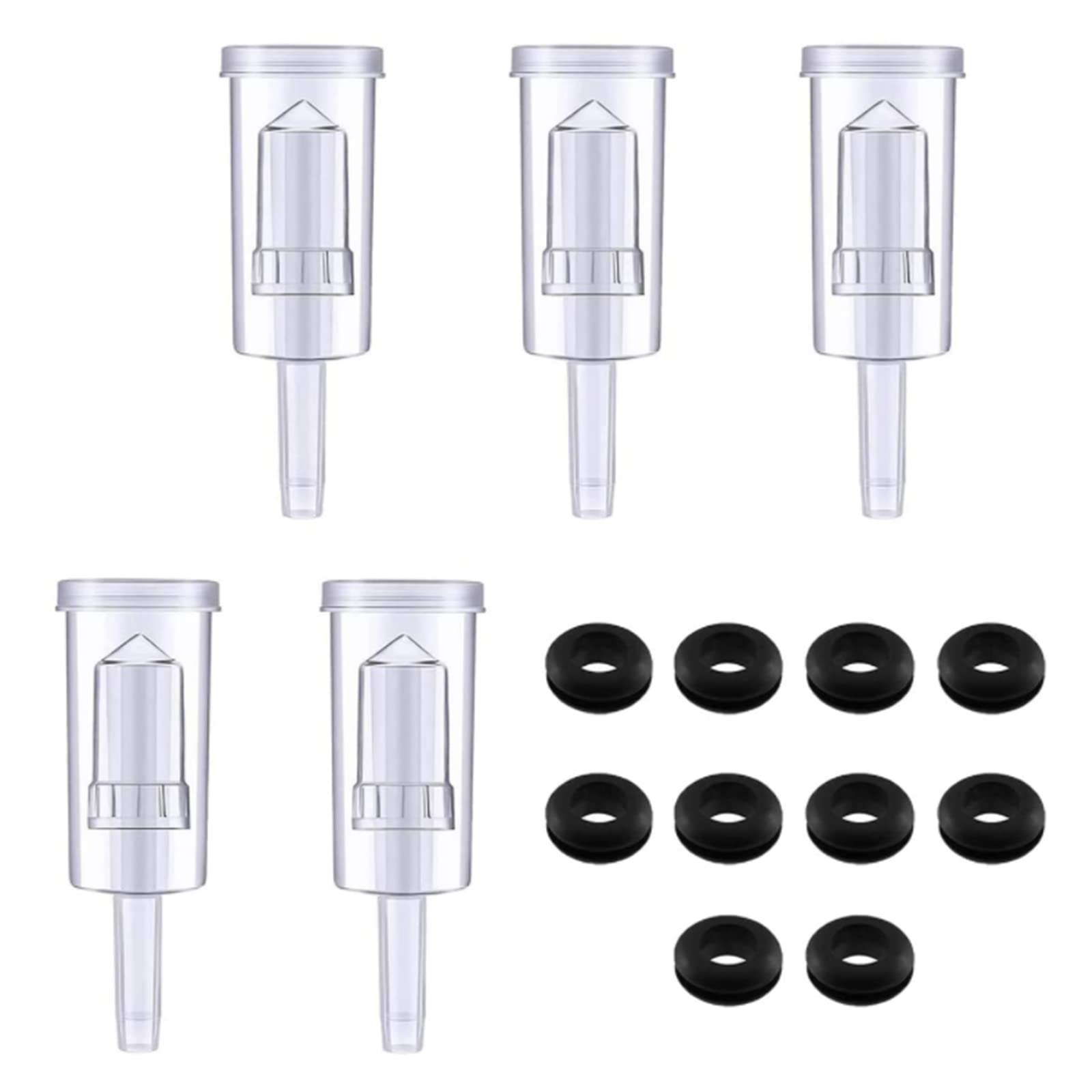 Fermentation Airlock Set,Guador 5 pcs Plastic Airlock with 10 pcs Silicone Grommets Fermentation Airlock Set for Home Brew Wine Beer Fermentation Kimchi Sauerkraut