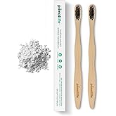 Primal Life Organics - Charcoal Toothbrush, Made with Charcoal & Bamboo, Biodegradable, BPA-Free, Perfect for Kids & Adults, 