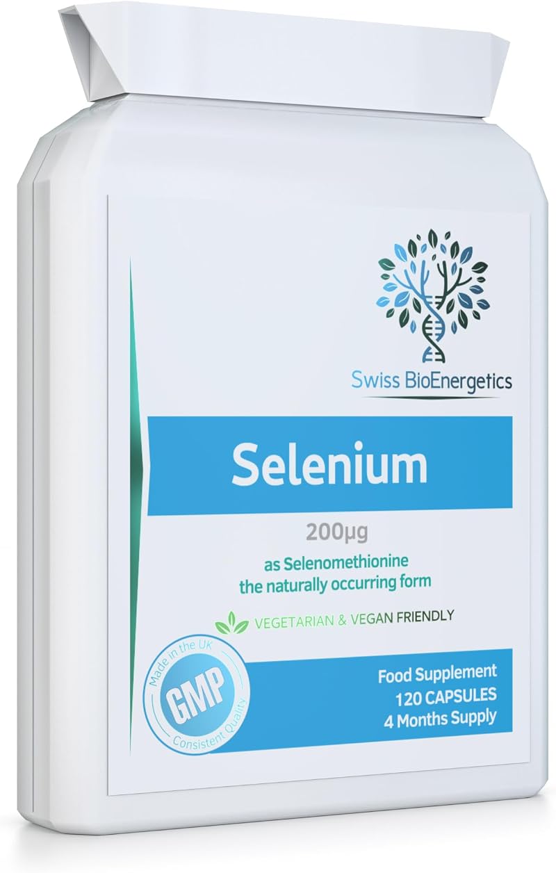Swiss BioEnergetics Selenium 200μg 120 Capsules Selenomethionine UK Made
