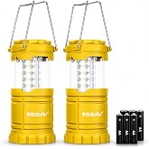 SSAV 2-Pack Battery Powered LED Camping Lanterns (Battery Included) | For Power Outages, Hurricane Preparedness, Camping Essentials, Emergency Kit | Water Resistant | LED | Lifetime Warranty
