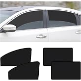 NYTKL 4PCS Car Window Shades, Magnetic Front Window Double Layer Curtain for Privacy &amp; UV Protection, Automotive Light Blocking Sunshades (Black, Front+Rear)