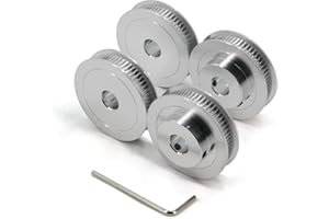 Yeebyee 2GT Pulleys 60 Teeth 10mm Bore 60T Timing Belt Pulleys Synchronous Wheel Aluminum for Width 6mm Belt 3D Printers Parts, 4pcs/Pack(Size: 60T-10mm Bore)