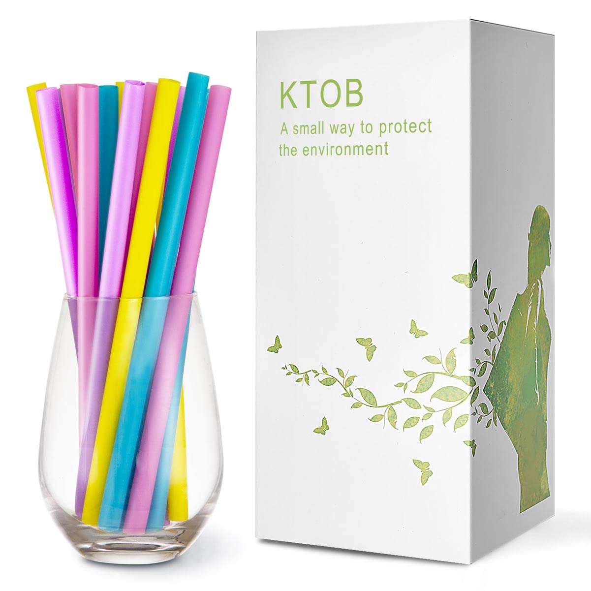 100 Count 100% Compostable PLA Jumbo Smoothie Straws-2/5" Wide X 8 1/4" Long KTOB Biodegradable Colorful Disposable Drinking Straws-Eco Friendly Plant-Based Plastic Milkshake Straws - Image 4
