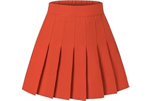 SANGTREE Girls Women's Pleated Skirt, Elastic Waist Uniform Skirt Plus Size, 2 Years - US 4XL