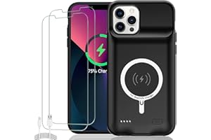 KCKEM Battery Case for iPhone 12 Pro/ 12 , Upgraded 10000mAh Rechargeable Portable Extended Battery Pack Supported Qi Wireless Charging Case Compatible with iPhone 12 Pro/12 (6.1 inch) Charger Case (Black)