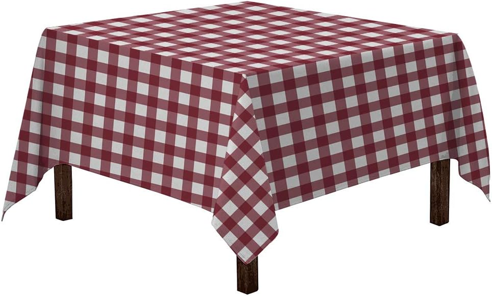 Vedouci 54 x 54 Inch Checkered Square Tablecloth Square Table Cloth for Square or Round Tables in Washable Polyester, Great for Buffet Table, Parties, Holiday Dinner, Wedding & More
