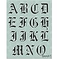 Stencil1 Letter Stencils 2" - Old English Calligraphy Letters & Numbers - Mylar Uppercase and Lowercase Alphabet for Hand Painting, Drawing & Cutting - Perfect for Lettering on Wood, Vinyl & More