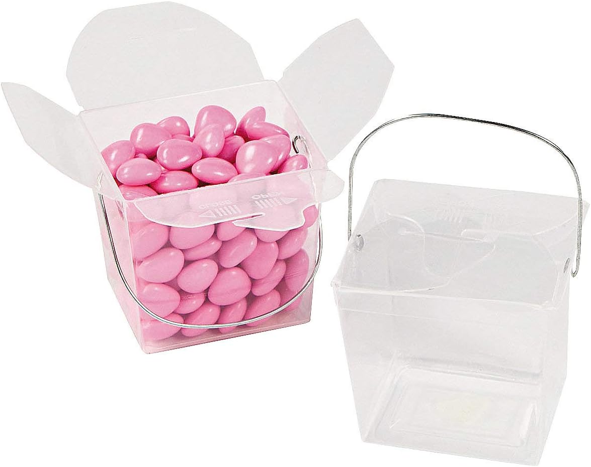 Fun Express - Plastic Clear Take Out Boxes for Wedding - Party Supplies - Containers & Boxes - Plastic Containers - Wedding - 12 Pieces